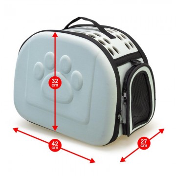 Arquivet Transportín Plegable Gris 42x27x32 cm (pequeñas mascotas)