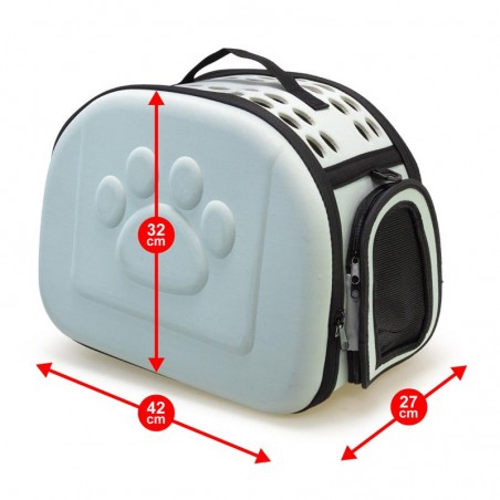 Arquivet Transportín Plegable Gris 42x27x32 cm (pequeñas mascotas)