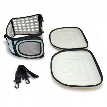 Arquivet Transportín Plegable Gris 42x27x32 cm (pequeñas mascotas)