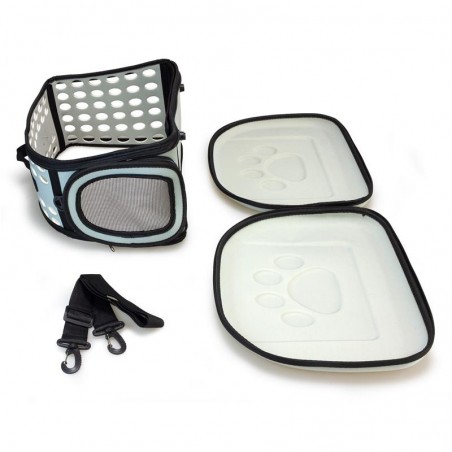 Arquivet Transportín Plegable Gris 42x27x32 cm (pequeñas mascotas)