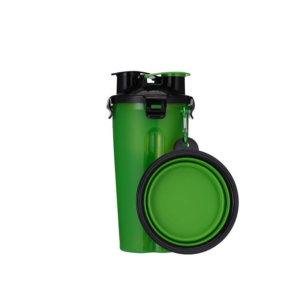 Dispensador de agua y pienso portátil para mascotas 2 en 1