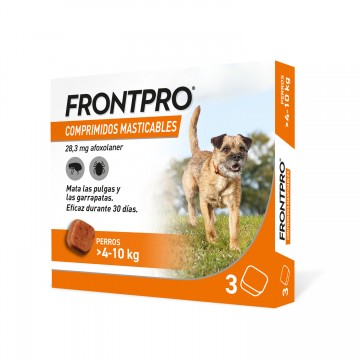 Imagen de Frontpro Antiparasitario Para Perros 3 Comprimidos Masticables - 4 - 10 Kg