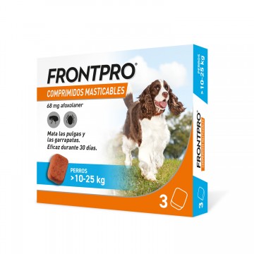 Frontpro Antiparasitario Para Perros Comprimidos Masticables 10 - 25 Kg 68 mg