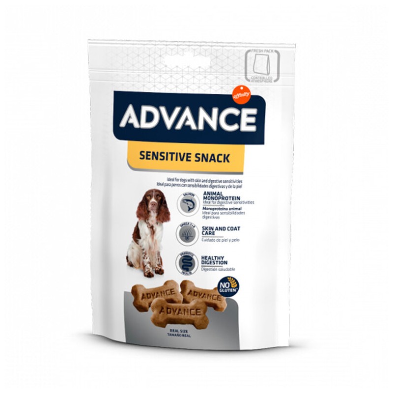 Advance Sensitive Snacks para perros con sensibilidad alimentaria PESO 150  gr