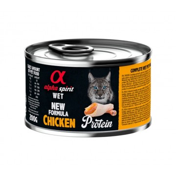 Alpha Spirit Húmedo Lata 200 gr Protein para Gatos Pollo