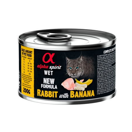 Alpha Spirit Húmedo Lata Gatos 200 gr Conejo con plátanos