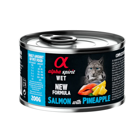 Alpha Spirit Húmedo Lata Gatos 200 gr Salmón con piña