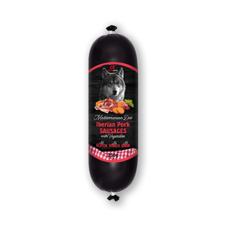 Alpha Spirit Húmedo Salchicha "Mediterranean Diet" 350 gr para perros cerdo ibérico