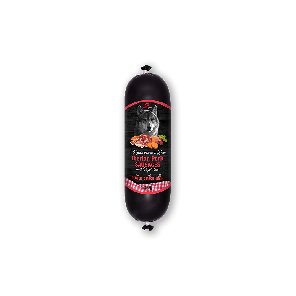 Alpha Spirit Húmedo Salchicha "Mediterranean Diet" 350 gr para perros cerdo ibérico