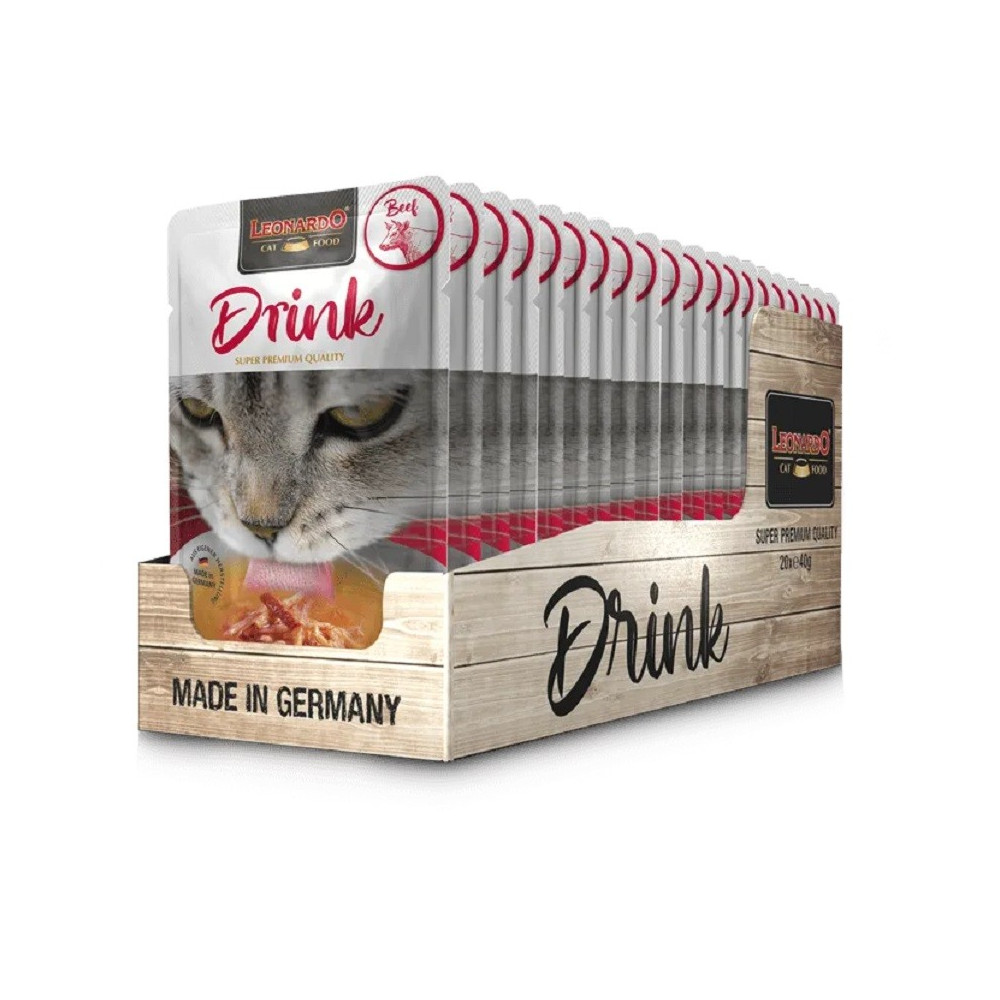 Leonardo Drink Beef. Sopa de Ternera para Gatos
