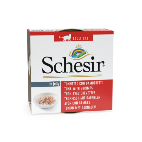 Schesir Lata Gato 85 gr Atún con gambas en gelatina