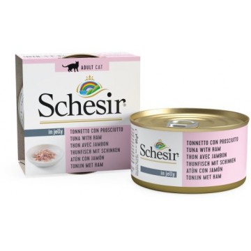 Schesir Lata Gato de Atún con jamón en gelatina 85 gr