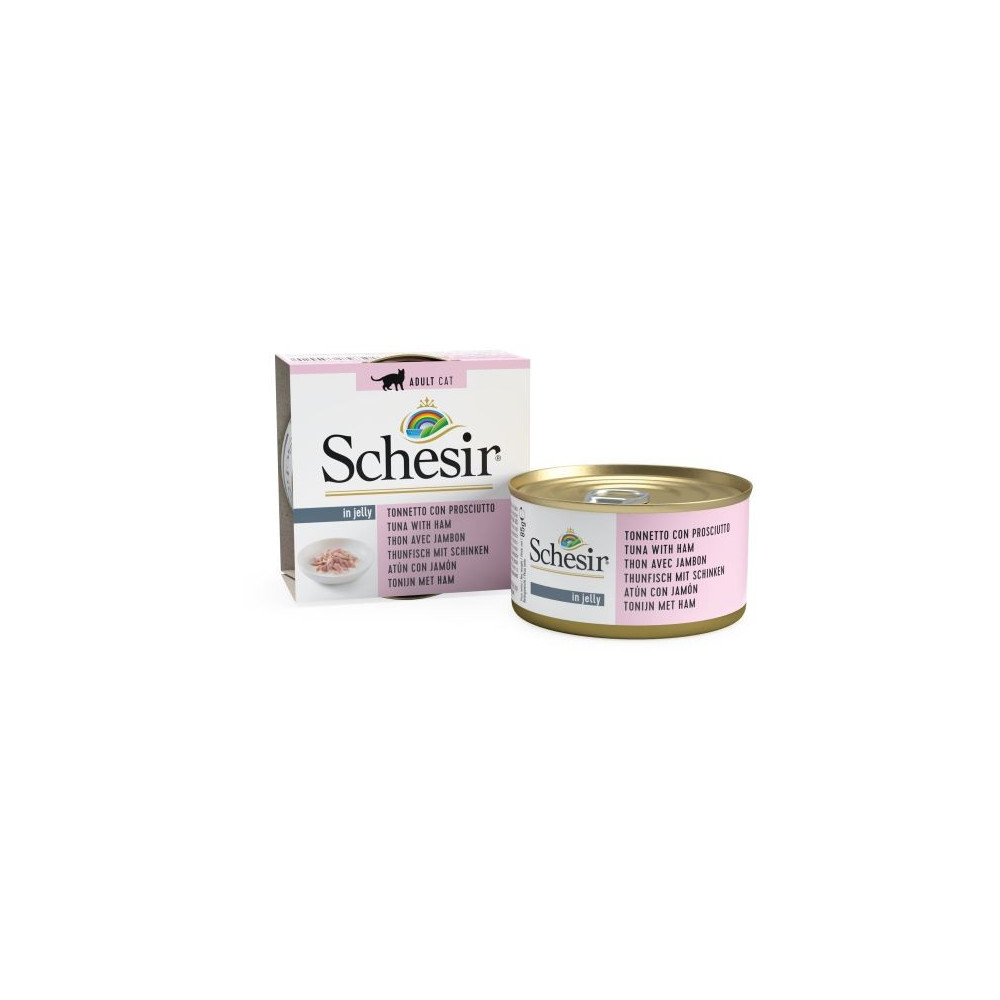 Schesir Lata Gato de Atún con jamón en gelatina 85 gr