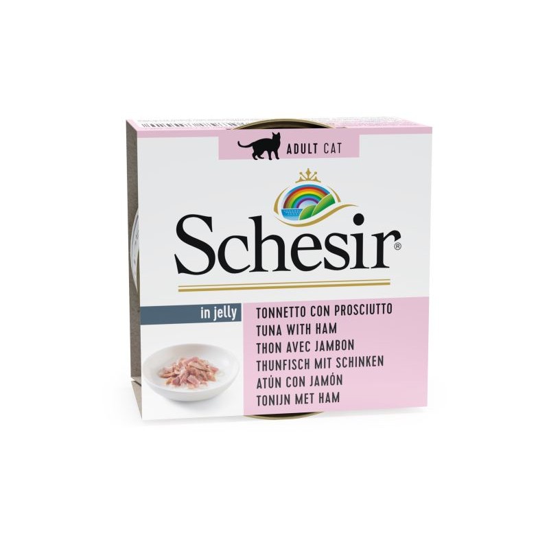 Schesir Comida Humeda al Natural para Gatos. Sobre con Atún y Salmón 85 Gr