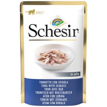 Schesir Pouch Gato 85 gr Atún con Lubina en gelatina