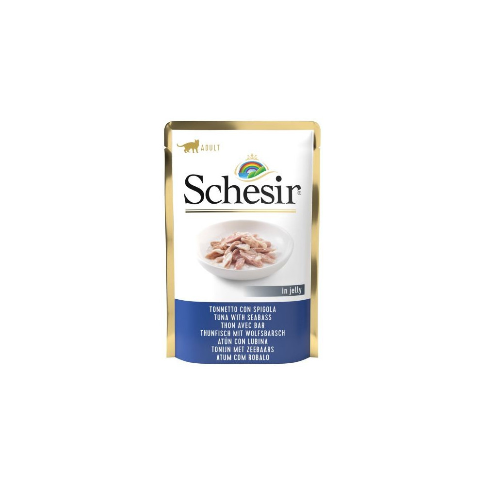 Schesir Pouch Gato 85 gr Atún con Lubina en gelatina