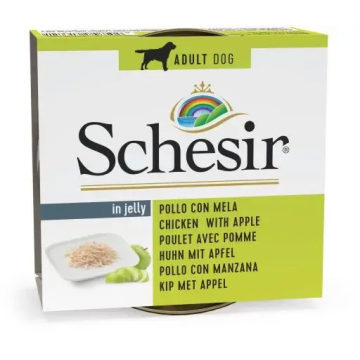 Schesir Lata Perro 150 gr pollo con manzana en gelatina