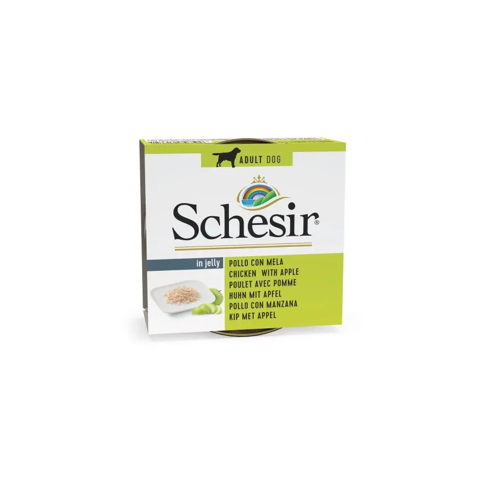 Schesir Lata Perro 150 gr pollo con manzana en gelatina