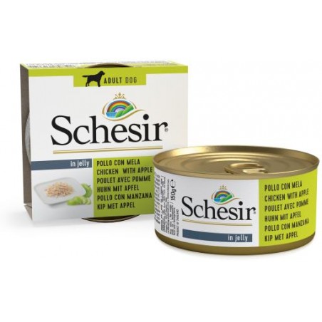 Schesir Lata Perro 150 gr pollo con manzana en gelatina