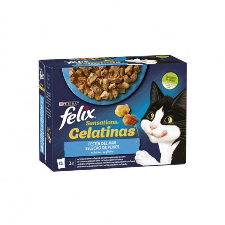 Felix Sensations sobres en Gelatina de Salmón con Gambas y Trucha