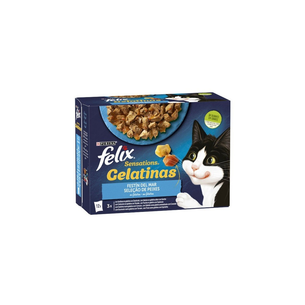 Felix Sensations sobres en Gelatina de Salmón con Gambas y Trucha