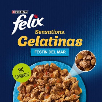 Felix Sensations sobres en Gelatina de Salmón con Gambas y Trucha