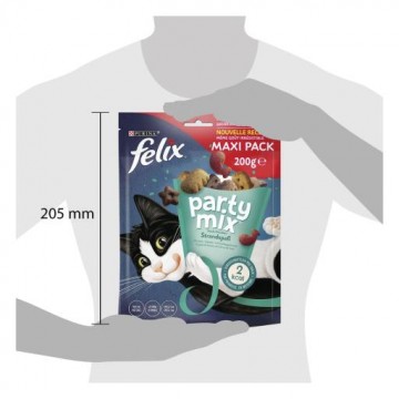 Felix Snacks para Gatos Party Mix Ocean Maxipack con Salmón y Trucha