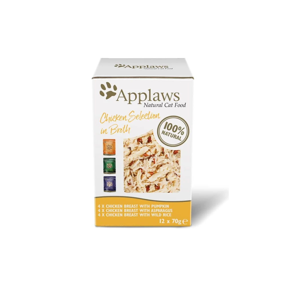 Applaws Gato Adulto Multipack Caldo 12x70gr sabor POLLO