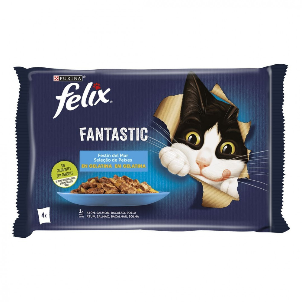 Felix Fantastic sobres en Gelatina Festín del Mar 4 x 85 gr