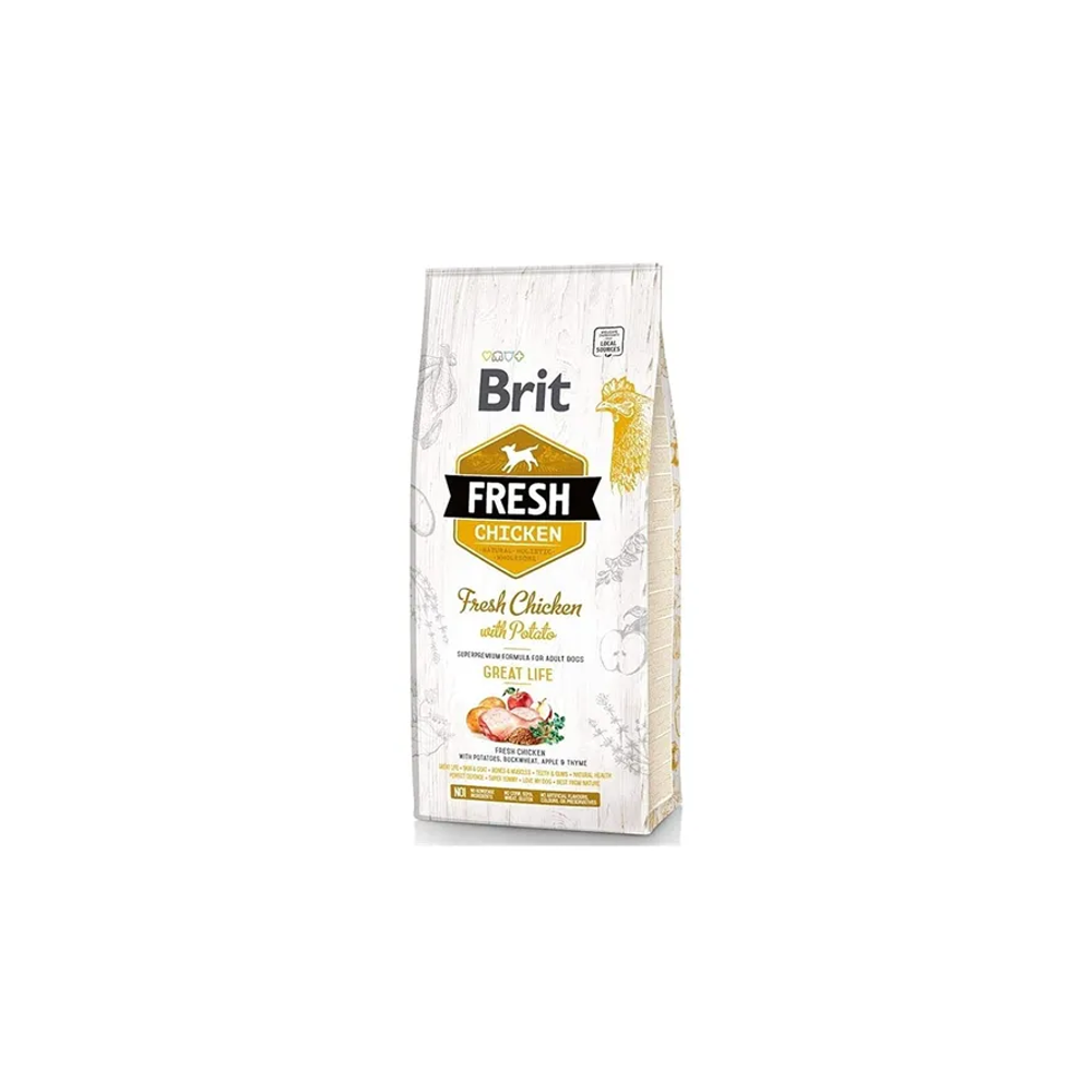 Brit Fresh Meat Dog Adult Great Life Pollo y Patata 12Kg