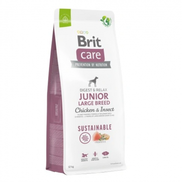 Brit Care Dog Junior Large Breed Sustainable Pollo e Insectos 12 Kg