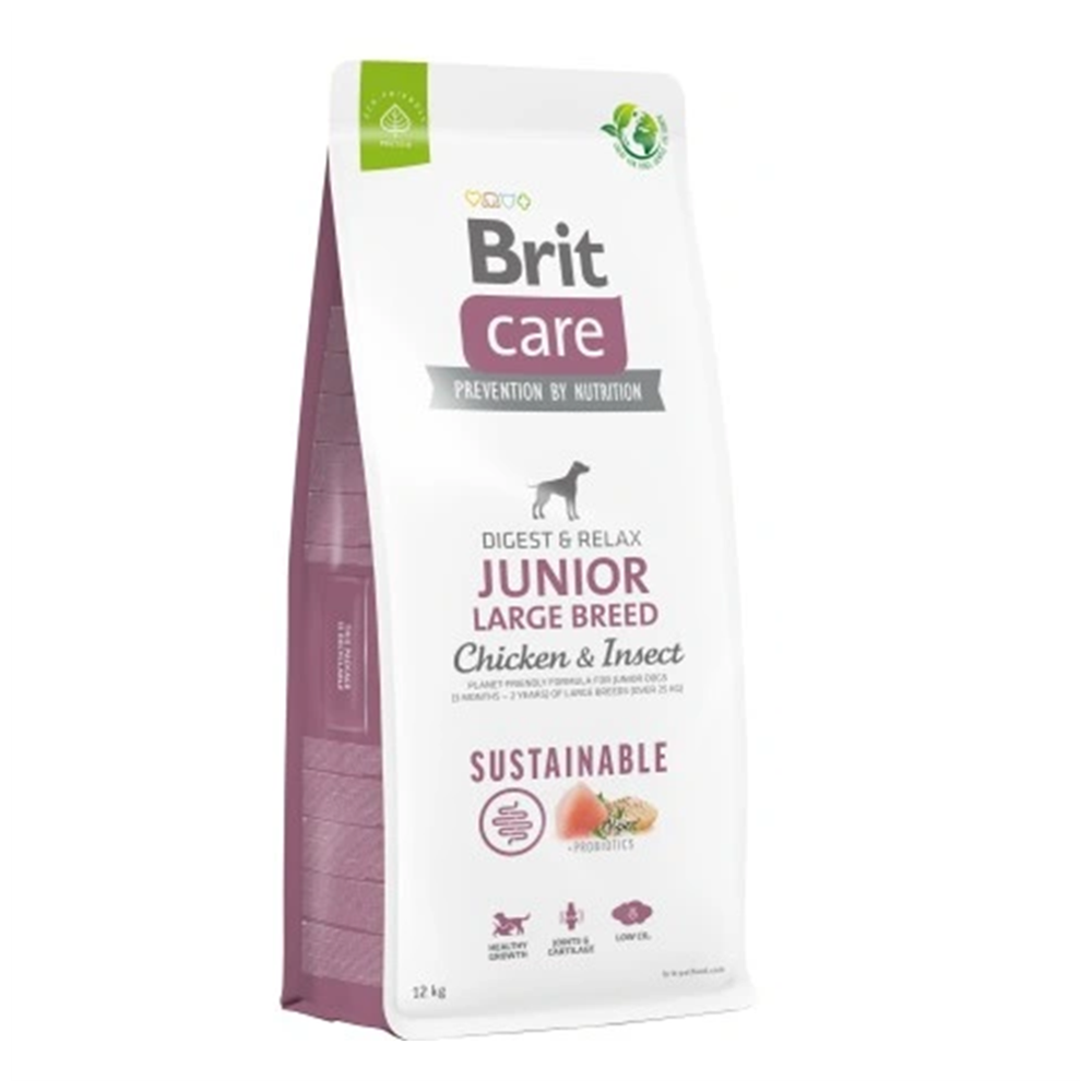 Brit Care Dog Junior Large Breed Sustainable Pollo e Insectos 12 Kg