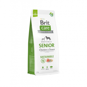 Brit Care Dog Senior Sustainable Digest and Relax Pollo e Insecto 12 Kg