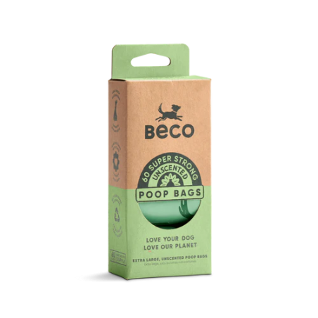 BECO Bolsas para excrementos 100% Reciclado Sin Perfume 4 x 15 bolsitas