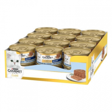 PACK Purina Lata para gatos GOURMET GOLD Pescado del Oceáno 24x 85gr