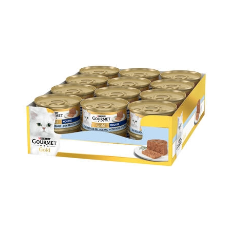PACK Purina Lata para gatos GOURMET GOLD Pescado del Oceáno 24x 85gr