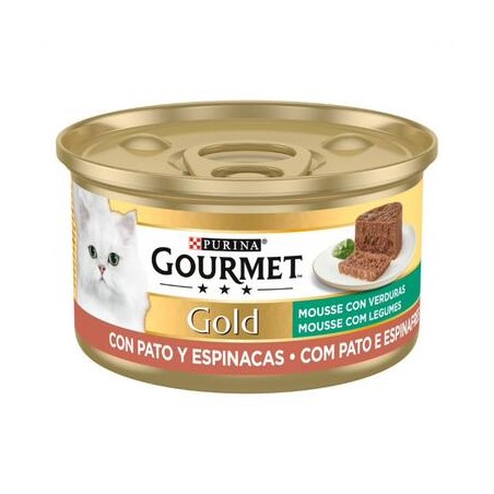 Purina Lata para gatos GOURMET GOLD Mousse Pato & Espinaca