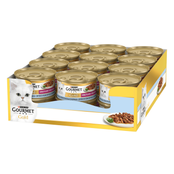 Purina Lata para gatos GOURMET GOLD Doble Placer Pescado del Oceano & Espinacas PACK