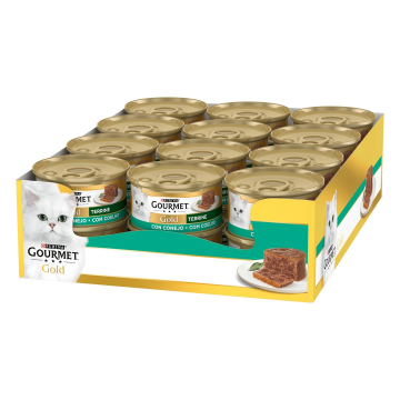 Purina Lata para gatos GOURMET GOLD Terrine Conejo 24x 85gr PACK