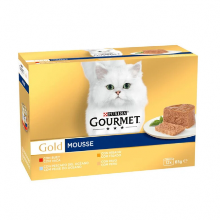 Purina Lata para gatos GOURMET GOLD Mousse Surtido Multipack 12x 85 gr
