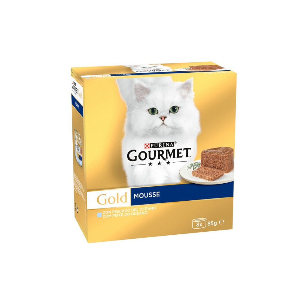 Purina Lata para gatos GOURMET GOLD Mousse Pescados del Oceano Multipack 8x 85 gr