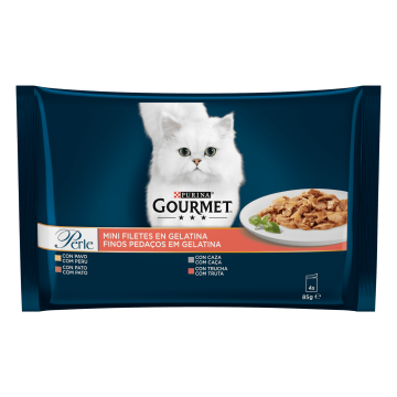 Purina para gatos GOURMET PERLE Finas Laminas en Gelatina