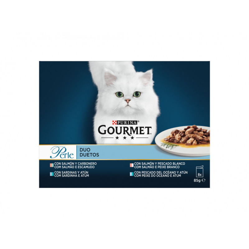 Multipack Comida humeda Purina Gourmet Perle Duo para gatos CANTIDAD PACK 8 x 85 gr