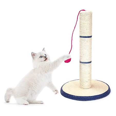 Rascador en sisal con base redonda y cilindro con bola 30x46cm