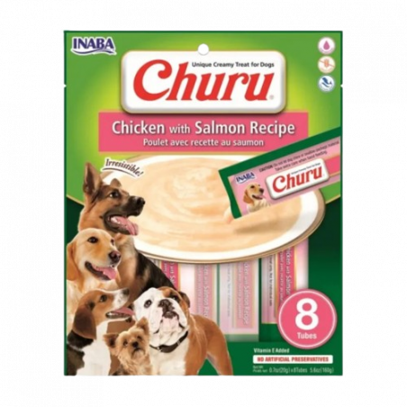 Churu Dog Receta de Pollo con Salmón 8 x 20 gr