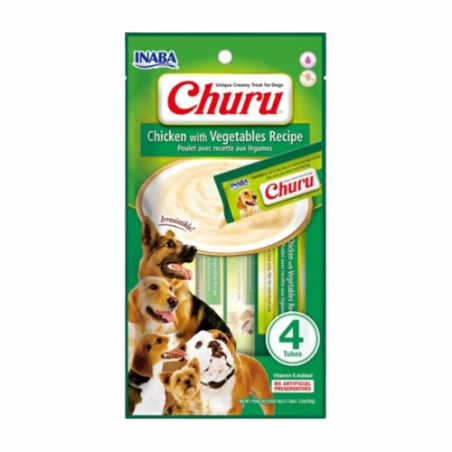 Churu Dog Receta de Pollo con Vegetales 4 x 14 gr