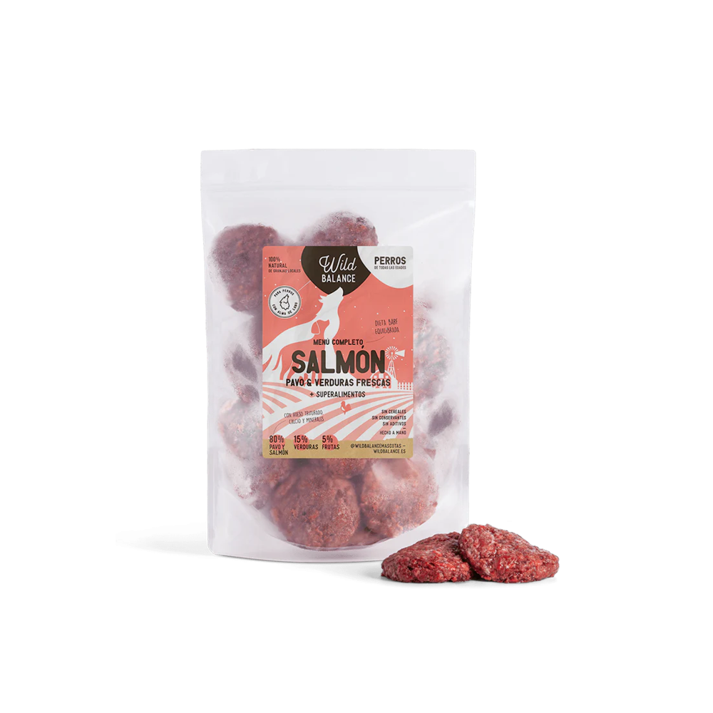 Dieta Barf Wild Balance MENÚ COMPLETO de Salmón Y Pavo