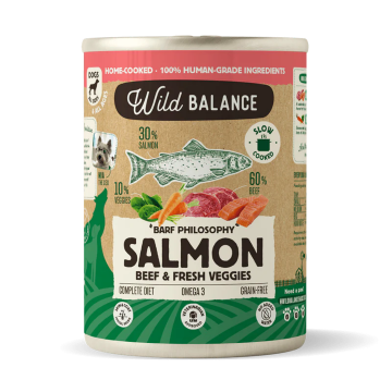 Lata Wild Balance SALMÓN Y TERNERA con Verduras Frescas