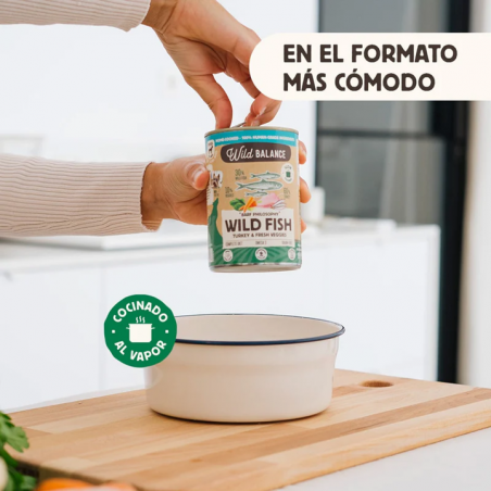 Wild Balance Lata BARF PESCADO SALVAJE Y PAVO con Verduras Frescas