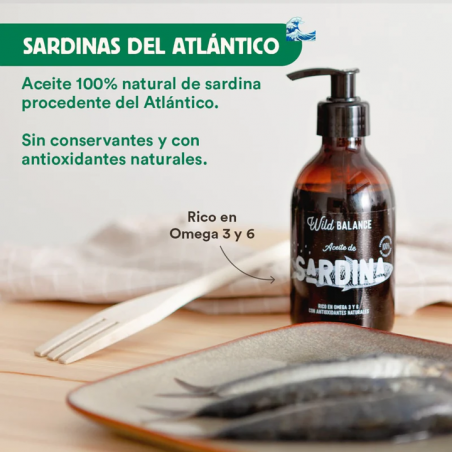 Wild Balance ACEITE SARDINA DEL MAR DEL NORTE para perros y gatos